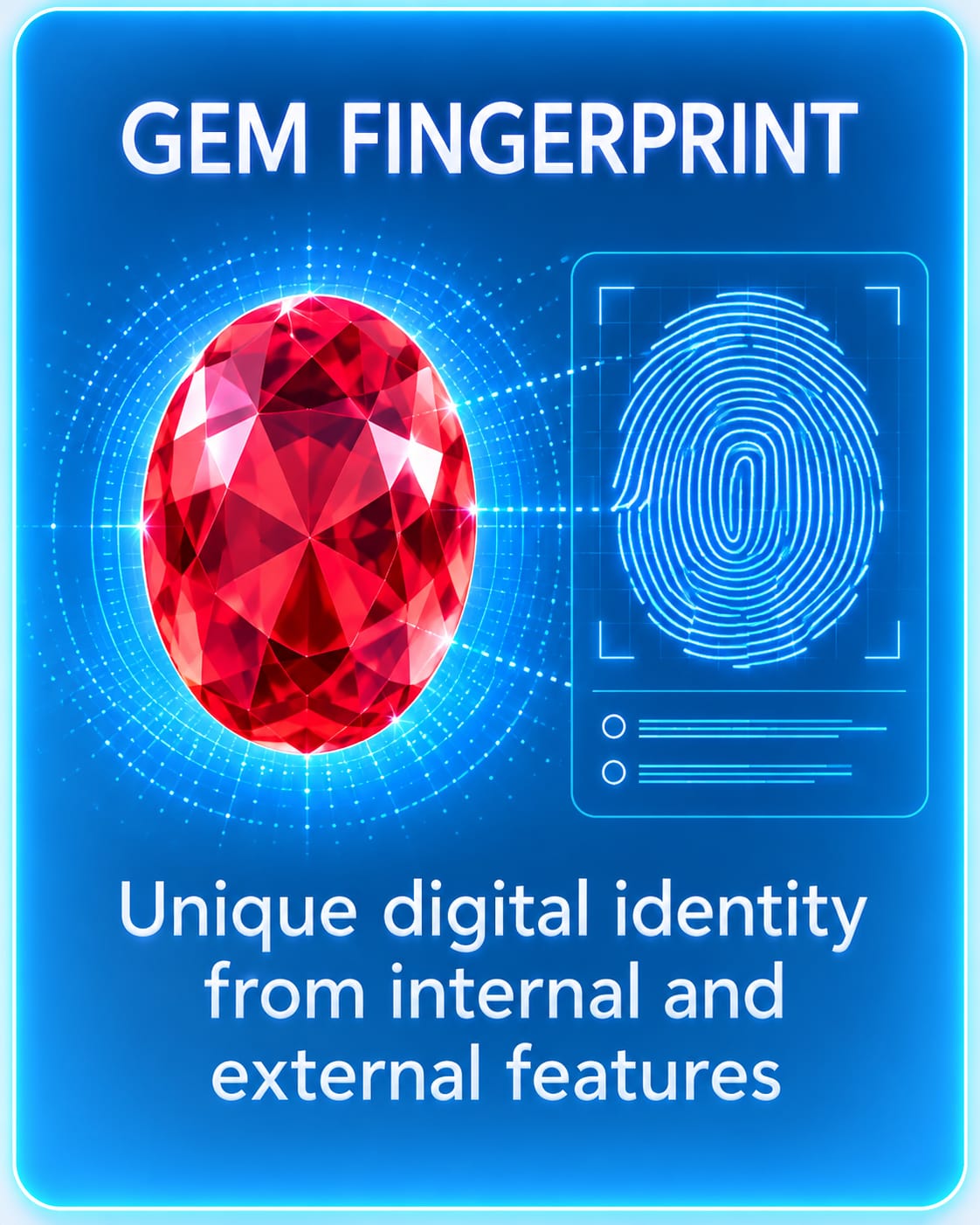 Digital gem fingerprint for gemstone identification and tracking