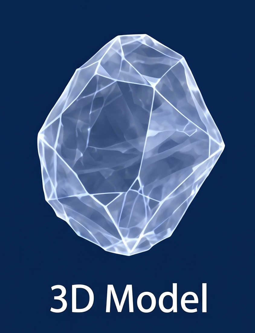 Accurate 3D gemstone model capturing external shape and geometry
