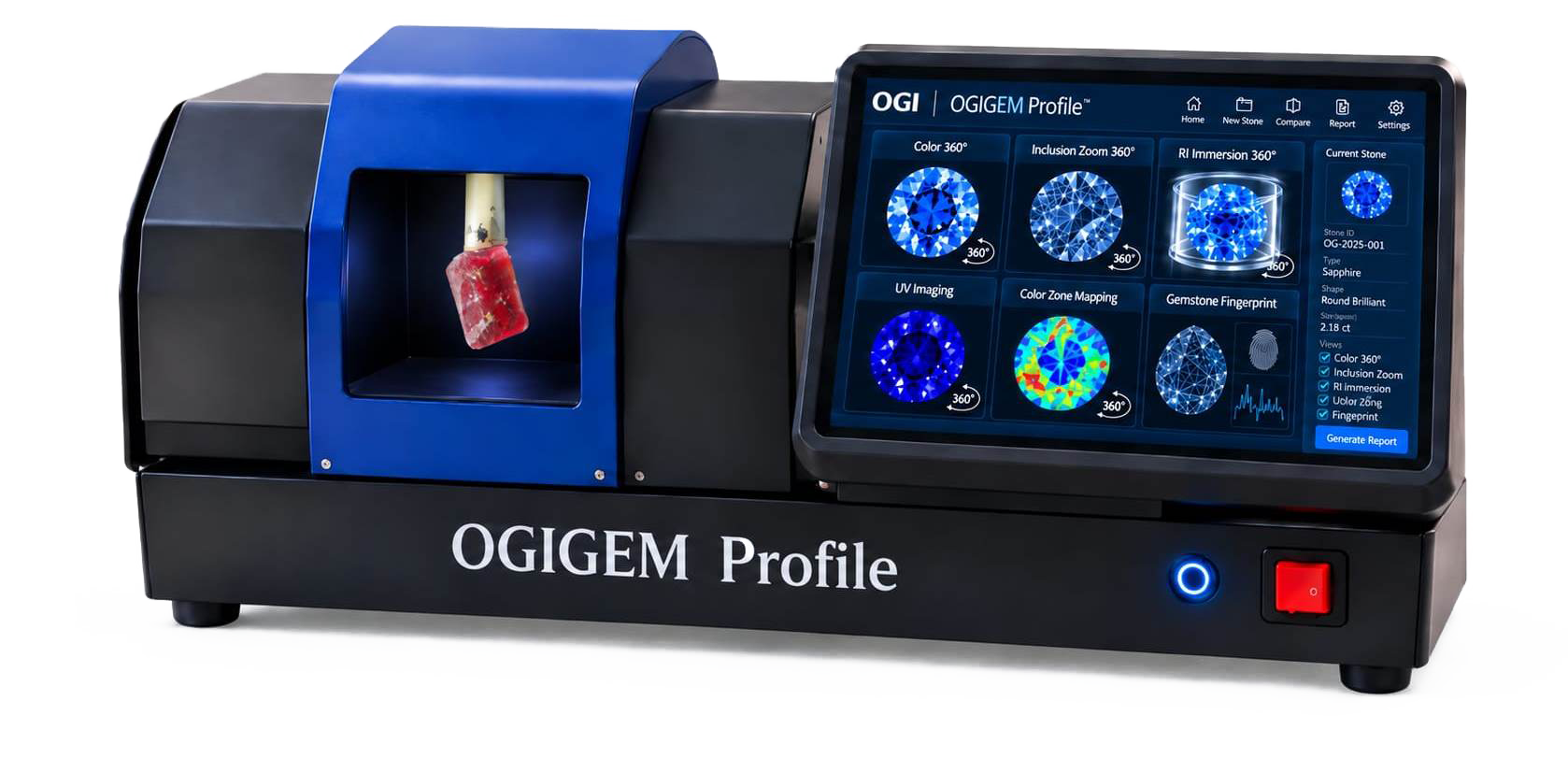 OGIGEM Profile - Comprehensive 360-degree gemstone profiling system
